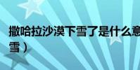 撒哈拉沙漠下雪了是什么意思(撒哈拉沙漠下雪)