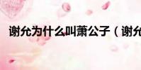 謝允為什么叫蕭公子(謝允為什么叫端王)