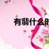 有翡什么時候播出（有翡什么時候播）