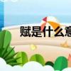 賦是什么意思和含義（賦是什么意思）
