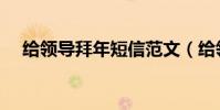 給領導拜年短信范文(給領導拜年短信)