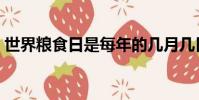 世界糧食日是每年的幾月幾日(世界糧食日)