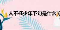 人不枉少年下句是什么(人不枉少年)