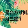 靈臺方寸斜月三星是什么意思（靈臺方寸 斜月三星）