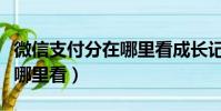 微信支付分在哪里看成長記錄(微信支付分在哪里看)
