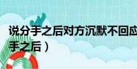 說分手之后對方沉默不回應是什么意思(說分手之后)