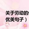 關于勞動的優美句子20字左右（關于勞動的優美句子）