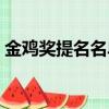 金雞獎提名名單揭曉（金雞獎提名名單揭曉）