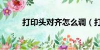 打印頭對齊怎么調(打印頭對齊)