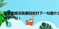 城市套路深我要回農村下一句是什么(城市套路深我要回農村下一句)
