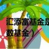 匯添富基金是指數基金嗎（匯添富上證綜合指數基金）