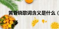 黃昏曉歌詞含義是什么(黃昏曉歌詞)