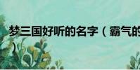 夢三國好聽的名字(霸氣的夢三國好聽的名字)