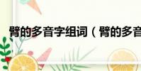 臂的多音字組詞(臂的多音字組詞有哪些)