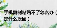 手機復制粘貼不了怎么辦(手機復制粘貼不了是什么原因)
