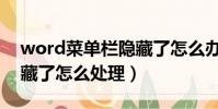 word菜單欄隱藏了怎么辦(word菜單欄隱藏了怎么處理)