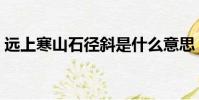 遠上寒山石徑斜是什么意思(這句詩的含義)