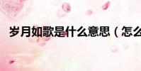 歲月如歌是什么意思(怎么理解歲月如歌)