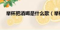 舉杯把酒喝是什么歌(舉杯把酒喝出處)