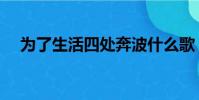 為了生活四處奔波什么歌(歌詞是什么)