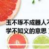 玉不琢不成器人不學不知義是什么意思（玉不琢不成器人不學不知義的意思）
