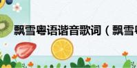 飄雪粵語諧音歌詞(飄雪粵語歌詞全文)