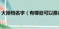 大排檔名字(有哪些可以推薦的大排檔名字)