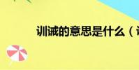 訓誡的意思是什么(訓誡解釋)
