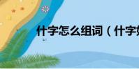 什字怎么組詞(什字如何組詞)