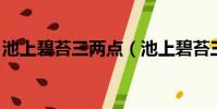 池上碧苔三兩點(池上碧苔三兩點 什么意思)