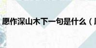 愿作深山木下一句是什么(愿作深山木原文)