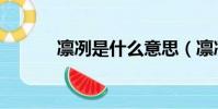 凜冽是什么意思(凜冽的意思)