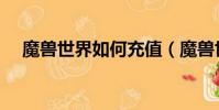 魔獸世界如何充值(魔獸世界充值方法)