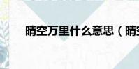 晴空萬里什么意思(晴空萬里解釋)