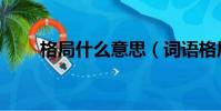 格局什么意思(詞語格局什么意思)