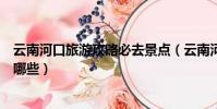 云南河口旅游攻略必去景點(云南河口旅游攻略必去景點有哪些)