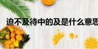 迫不及待中的及是什么意思(迫不及待的含義)