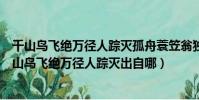 千山鳥飛絕萬徑人蹤滅孤舟蓑笠翁獨釣寒江雪什么意思(千山鳥飛絕萬徑人蹤滅出自哪)
