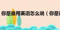 你是誰用英語怎么說(你是誰用英語如何說)