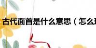 古代面首是什么意思(怎么理解面首的意思)