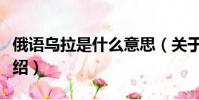 俄語烏拉是什么意思(關于俄語烏拉的意思介紹)
