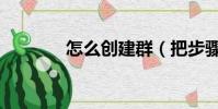 怎么創建群(把步驟教給你)