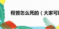 程普怎么死的(大家可以了解一下)