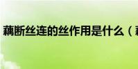 藕斷絲連的絲作用是什么(藕斷為何會絲連)
