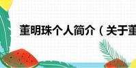 董明珠個人簡介(關于董明珠的簡介)