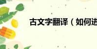 古文字翻譯(如何進行翻譯)