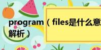 program(files是什么意思 program files解析)