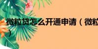 微粒貸怎么開通申請(微粒貸開通申請的方法)