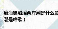 滄海笑滔滔兩岸潮是什么歌(滄海笑滔滔兩岸潮是啥歌)