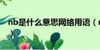 nb是什么意思網絡用語(nb網絡用語的解釋)